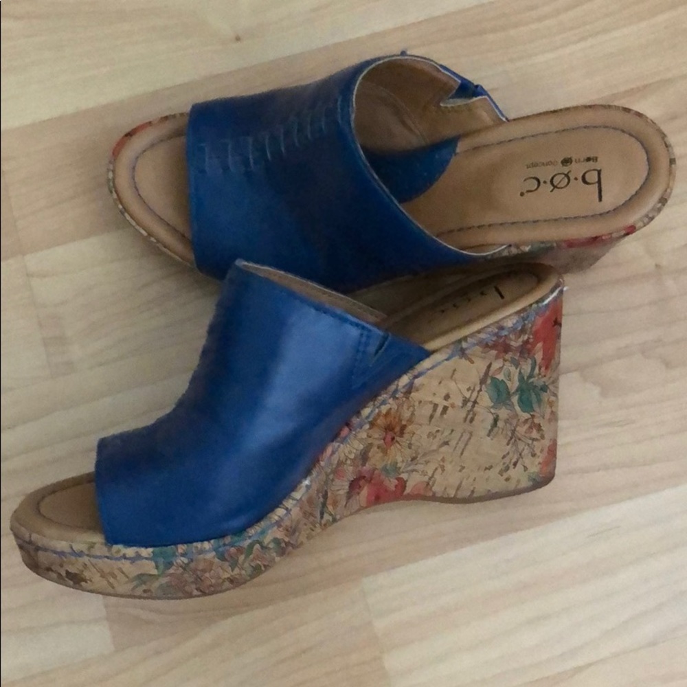 b o c - Blue, Floral wedges